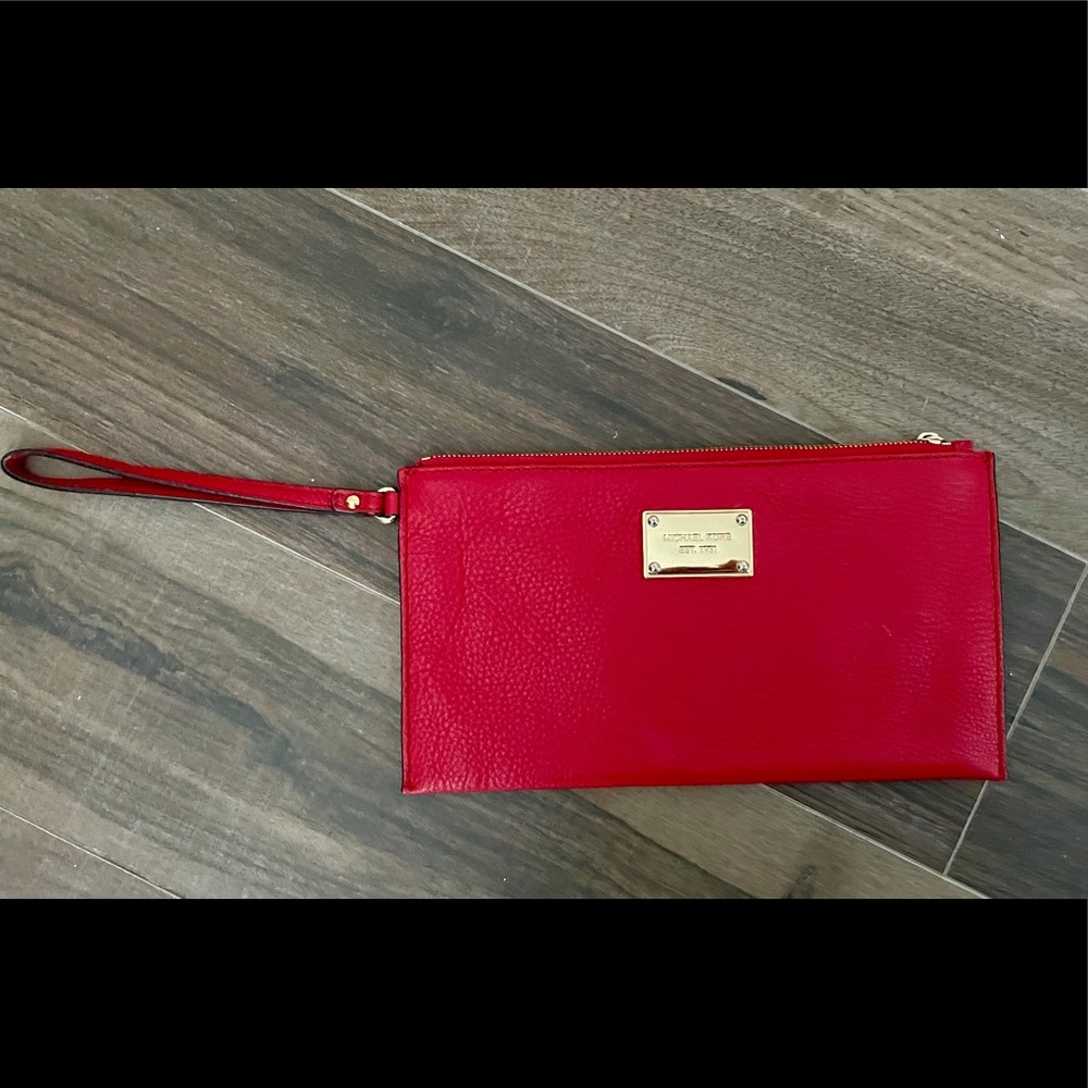 Michael Kors MK Red Wristlet Wallet